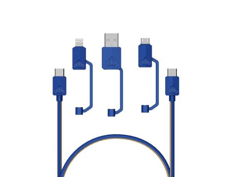 All in one Multiple USB Cable XTAR PDC-3 3A BLUE - 2