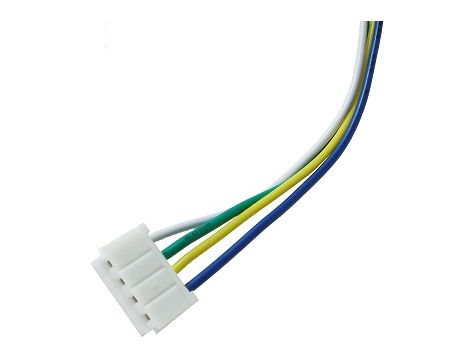 Plug with wires JST EHR-4 AWG24/25 wht/gre/yel/blu