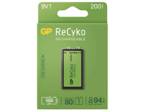 Rechargeable battery 6F22 200mAh GP ReCYKO 8,4V NiMH