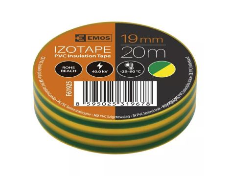 Insulating tape PVC 19/20 green and yellow EMOS