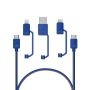 All in one Multiple USB Cable XTAR PDC-3 3A BLUE - 3