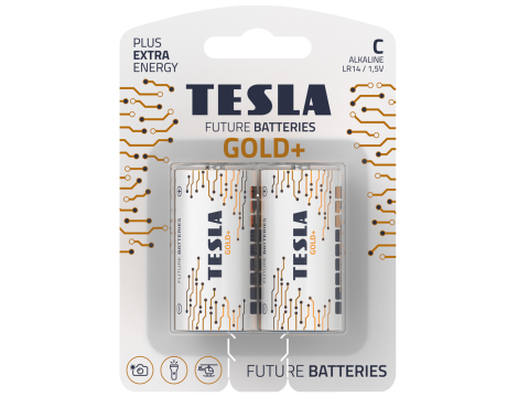 Alkaline battery  LR14 TESLA GOLD+B2