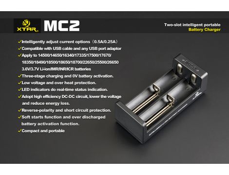 Charger XTAR MC2 for 18650/26650 USB Li-Ion 2 chanels - 16
