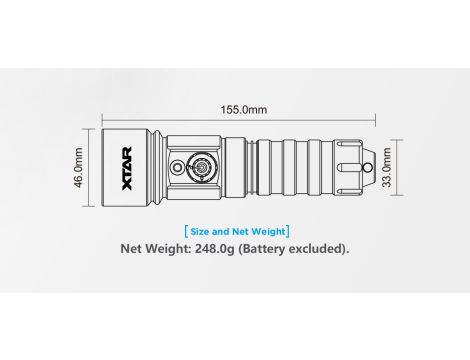 Diving Flashlight XTAR D26 WHALE Li-ION 18650 LED 1100lm - 21