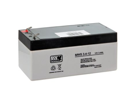 Akumulator żelowy 12V/3,4Ah MWS T1 - 2