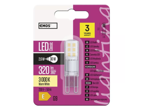 Bulb LED EMOS G9 2,6W  ZQ9533 - 3
