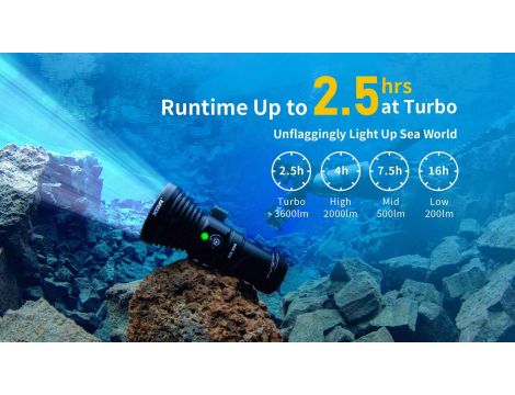 Diving flashlight  XTAR D28 3600lm Full SET - 7