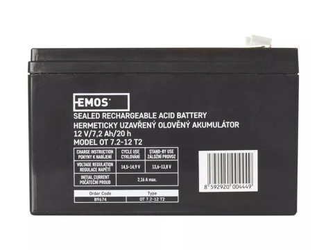 Akumulator żelowy 12V/7,2Ah EMOS B9674 - 2