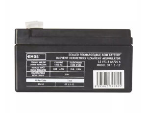 Akumulator żelowy 12V/1,3Ah B9652 EMOS - image 2