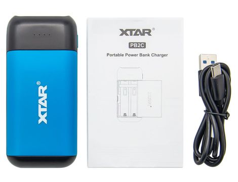 Portable Power Bank Charger XTAR PB2C BLUE 18650 - 26