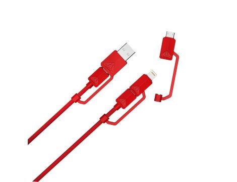 All in one Multiple USB Cable XTAR PDC-3 3A RED - 3
