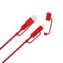 All in one Multiple USB Cable XTAR PDC-3 3A RED - 4