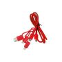All in one Multiple USB Cable XTAR PDC-3 3A RED - 2
