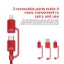 All in one Multiple USB Cable XTAR PDC-3 3A RED - 10