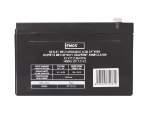 Akumulator żelowy 12V/7,2Ah EMOS B9654 - image 2