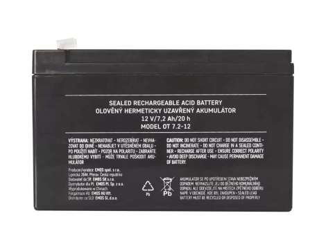 Akumulator żelowy 12V/7,2Ah EMOS B9654 - 3