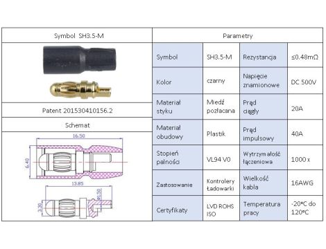 Amass SH3.5-M male connector 20/40A with cover - 14