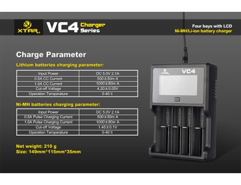 Charger XTAR VC4 for 18650/32650 USB - 29