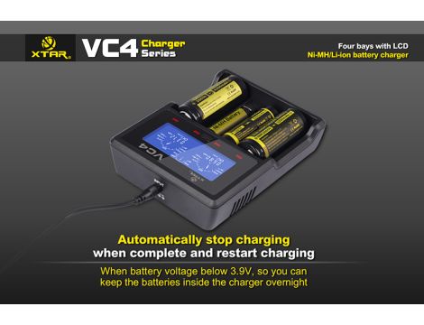 Charger XTAR VC4 for 18650/32650 USB - 30