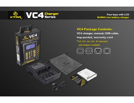 Charger XTAR VC4 for 18650/32650 USB - 35