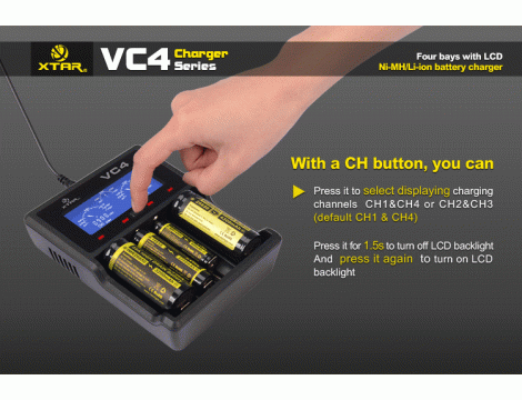 Charger XTAR VC4 for 18650/32650 USB - 36