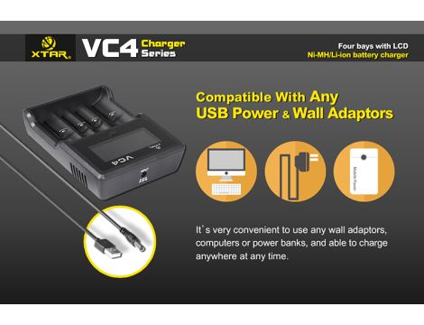 Charger XTAR VC4 for 18650/32650 USB - 37