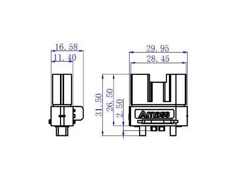 Amass AS120-F female connector 60/120A with cover - 16