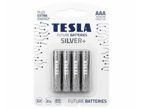 Alkaline battery  LR03 TESLA SILVER+B4