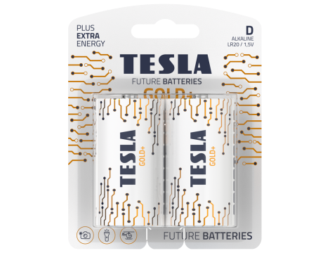 Alkaline battery  LR20 TESLA GOLD+B2